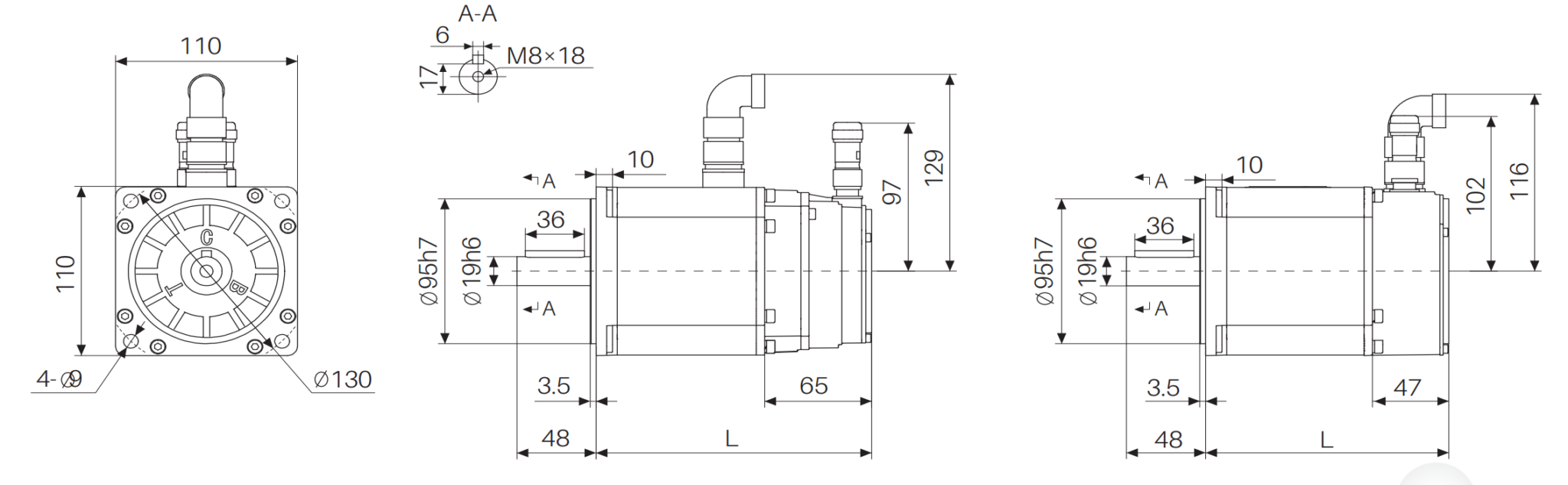 S18 Permanent synchronous servo motor 0.62.2KW/27N.m /3000rpm
