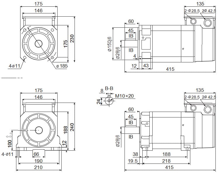 Permanent magnet synchronous servo motor