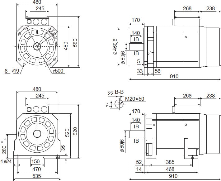 Permanent magnet synchronous servo motor